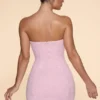 Basel Verziertes trägerloses Minikleid mit Wasserfallausschnitt in Blush Basel Verziertes trägerloses Minikleid mit Wasserfallausschnitt in Blush