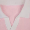 Baumwolljersey-Pullover mit V-Ausschnitt in Oversize-Passform in Puderrosa
