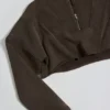 Baumwolljersey-Sweatshirt mit Acid-Wash-Effekt in Braun Baumwolljersey-Sweatshirt mit Acid-Wash-Effekt in Braun