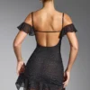 Beaufort Mini-Kleid mit Verzierungen und Cold-Shoulder-Ausschnitt in Schwarz