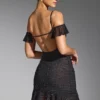 Beaufort Mini-Kleid mit Verzierungen und Cold-Shoulder-Ausschnitt in Schwarz