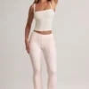 Bebe Modal-Hose mit Umschlag, mittlerer Leibhöhe und ausgestelltem Bein in Streifenmuster