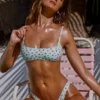 Bedruckte Micro-Bademode mit tiefem Beinausschnitt in Mint