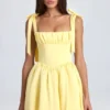 Bellamy Drapiertes Korsett-Minikleid in Lemon Sherbet Bellamy Drapiertes Korsett-Minikleid in Lemon Sherbet