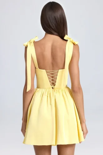 Bellamy Drapiertes Korsett-Minikleid in Lemon Sherbet