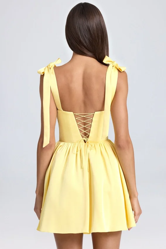 Bellamy Drapiertes Korsett-Minikleid in Lemon Sherbet Bellamy Drapiertes Korsett-Minikleid in Lemon Sherbet