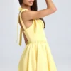 Bellamy Drapiertes Korsett-Minikleid in Lemon Sherbet Bellamy Drapiertes Korsett-Minikleid in Lemon Sherbet