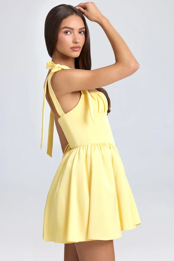 Bellamy Drapiertes Korsett-Minikleid in Lemon Sherbet Bellamy Drapiertes Korsett-Minikleid in Lemon Sherbet