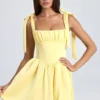 Bellamy Drapiertes Korsett-Minikleid in Lemon Sherbet Bellamy Drapiertes Korsett-Minikleid in Lemon Sherbet