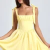 Bellamy Drapiertes Korsett-Minikleid in Lemon Sherbet Bellamy Drapiertes Korsett-Minikleid in Lemon Sherbet
