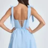 Bellamy Drapiertes Korsett-Minikleid in Powder Blue Bellamy Drapiertes Korsett-Minikleid in Powder Blue