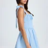 Bellamy Drapiertes Korsett-Minikleid in Powder Blue Bellamy Drapiertes Korsett-Minikleid in Powder Blue