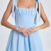 Bellamy Drapiertes Korsett-Minikleid in Powder Blue Bellamy Drapiertes Korsett-Minikleid in Powder Blue