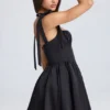 Bellamy Drapiertes Korsett-Minikleid in Schwarz Bellamy Drapiertes Korsett-Minikleid in Schwarz