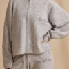 Übergroße Strickjacke mit Reißverschluss in Ice Marl Übergroße Strickjacke mit Reißverschluss in Ice Marl