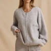 Übergroße Strickjacke mit Reißverschluss in Ice Marl Übergroße Strickjacke mit Reißverschluss in Ice Marl