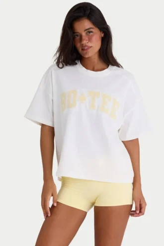 Übergroßes T-Shirt aus Baumwolljersey in Weiß