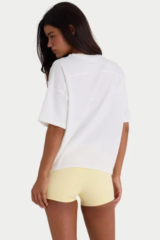 Übergroßes T-Shirt aus Baumwolljersey in Weiß