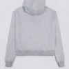 Bestickter Oversize-Hoodie in Grau meliert