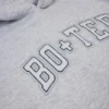 Bestickter Oversize-Hoodie in Grau meliert