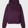 Bestickter Oversize-Hoodie in Pflaume