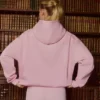 Bestickter Oversize-Hoodie in Puderrosa