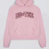 Bestickter Oversize-Hoodie in Puderrosa