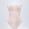 Biarritz Cut-Out-Badeanzug mit Neckholder in Mauve