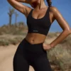 Biker-Shorts mit hoher Taille und FlexiRib-Stoff in Schwarz Biker-Shorts mit hoher Taille und FlexiRib-Stoff in Schwarz