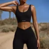 Biker-Shorts mit hoher Taille und FlexiRib-Stoff in Schwarz Biker-Shorts mit hoher Taille und FlexiRib-Stoff in Schwarz