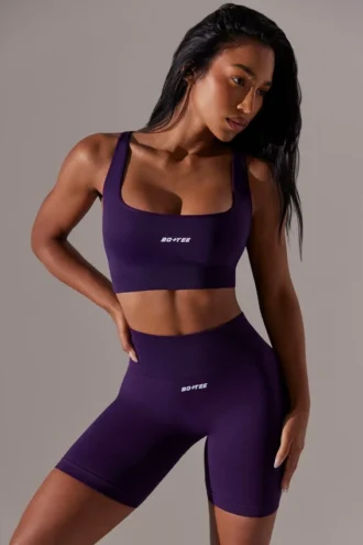 Bikershorts mit hoher Taille und Super-Sculpt-Effekt in Lila