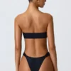 Bikinihosen mit breiten Trägern und „Sunray“-Verzierung in Schwarz Bikinihosen mit breiten Trägern und „Sunray“-Verzierung in Schwarz