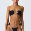 Bikinihosen mit breiten Trägern und „Sunray“-Verzierung in Schwarz Bikinihosen mit breiten Trägern und „Sunray“-Verzierung in Schwarz