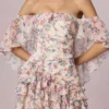 Birdie schulterfreies Minikleid mit Rüschen im Primrose-Blumenprint Birdie schulterfreies Minikleid mit Rüschen im Primrose-Blumenprint