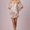 Birdie schulterfreies Minikleid mit Rüschen im Primrose-Blumenprint Birdie schulterfreies Minikleid mit Rüschen im Primrose-Blumenprint