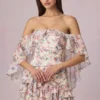 Birdie schulterfreies Minikleid mit Rüschen im Primrose-Blumenprint Birdie schulterfreies Minikleid mit Rüschen im Primrose-Blumenprint