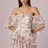 Birdie schulterfreies Minikleid mit Rüschen im Primrose-Blumenprint Birdie schulterfreies Minikleid mit Rüschen im Primrose-Blumenprint