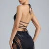 Bonnie Shorts mit Verzierungen und hoher Taille in Schwarz