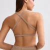 Bralette mit Rundhalsausschnitt aus Frottee in Mokka-Braun Bralette mit Rundhalsausschnitt aus Frottee in Mokka-Braun