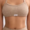 Bralette mit Rundhalsausschnitt aus Frottee in Mokka-Braun Bralette mit Rundhalsausschnitt aus Frottee in Mokka-Braun