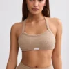 Bralette mit Rundhalsausschnitt aus Frottee in Mokka-Braun Bralette mit Rundhalsausschnitt aus Frottee in Mokka-Braun