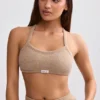 Bralette mit Rundhalsausschnitt aus Frottee in Mokka-Braun Bralette mit Rundhalsausschnitt aus Frottee in Mokka-Braun