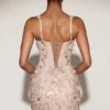 Briar Mini-Korsettkleid mit Applikationen in Hellgold