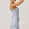 Briar Mini-Korsettkleid mit Applikationen in Himmelblau Briar Mini-Korsettkleid mit Applikationen in Himmelblau