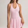 Brooke Modal-Minikleid mit Neckholder und A-Linien-Schnitt in Pastellrosa Brooke Modal-Minikleid mit Neckholder und A-Linien-Schnitt in Pastellrosa