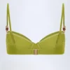 Bruny Bikini-Oberteil mit Biesen und Perlenverzierung in Olivgrün Bruny Bikini-Oberteil mit Biesen und Perlenverzierung in Olivgrün