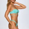 Cagliari Bikinihosen mit Rüschen in Blau mit Multicolor-Print Cagliari Bikinihosen mit Rüschen in Blau mit Multicolor-Print