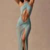 Caicos Cut-Out-Maxikleid mit Neckholder in Seafoam-Grün