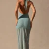 Caicos Cut-Out-Maxikleid mit Neckholder in Seafoam-Grün