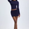 Cali Modal-Minirock mit Rüschen und mittlerer Leibhöhe in True Navy Cali Modal-Minirock mit Rüschen und mittlerer Leibhöhe in True Navy